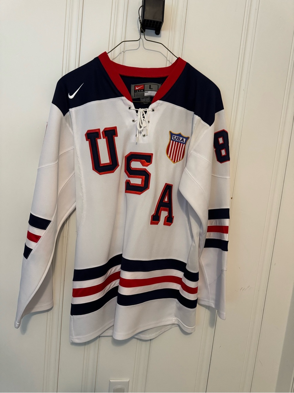 Team USA Nike Hockey Jersey — White, Size L Adult